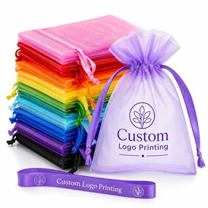 Organza Mesh Net Drawstring Bag Eco-Friendly for Vegetable and Fruit Promotion with Custom Colors - Product Image 1