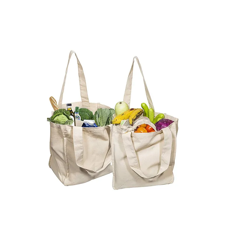 Promotional customized printing recycled eco - friendly bucket large shopping canvas cotton tote bags