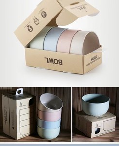 4Pcs Unbreakable Reusable <strong>Cereal</strong> <strong>Bowls</strong> Wheat <strong>Straw</strong> <strong>Bowl</strong> Wholesale Lightweight for Noodle Soup Snack Salad Fruit <strong>Bowl</strong> Set - Product Image 4