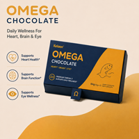 Collation Fonctionnelle au Chocolat Noir à Base de Plantes Oméga-3 DHA d'Algues Chia Graines de Lin Boîte Métallique 84g Soutien Quotidien au Bien-être et à la Santé Cérébrale
