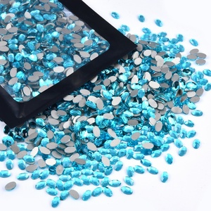 OLeeya Vente en gros de strass ovales 3*5mm, 1440 pièces, à dos plat, cristaux de forme spéciale pour nail art, pierres 3D pour décoration personnalisée - Product Image 2