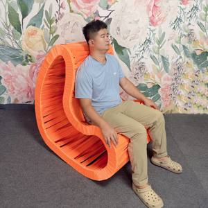 Eventfur New Leisure Wood Frame Traditional Tufted Synthetic Leather <strong>Rock</strong> Hide Comfortable Sofa Chair for Hotel Apartment Mall - Product Image 1