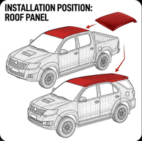 Panneau de toit de voiture, pièce de carrosserie pour Toyota Hilux Vigo Double Cabine Pick-up 2005-2012