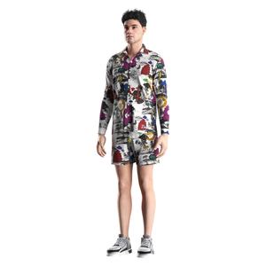 T-shirt à manches longues Odm Sublimation Button Floral Seaside, vêtements de plage décontractés pour hommes, été - Product Image 5