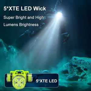 Linterna Frontal de Buceo Recargable Tipo C de 5 Lámparas con Pantalla Digital para Mostrar el Nivel de Batería, Linterna Subacuática - Product Image 4