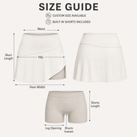 Jupe-short de tennis pour femmes, coupe irrégulière, avec short intégré, pour entraînement sportif et tenue de court.
