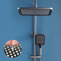 Ensemble de douche thermostatique moderne en laiton gris anthracite pour baignoire et colonne de douche