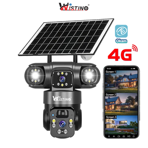 Wistino 6MP Okam Three Screens Outdoor Solar Panel <strong>Camera</strong> 360 Degree Rotating Motion Detection 4G Sim Card Cctv <strong>Camera</strong> - Product Image 1