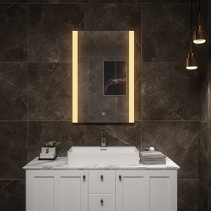 Miroir de salle de bain mural rectangulaire IP44 rétroéclairé par LED moderne anti-buée pour salon et chambre à coucher - Product Image 2
