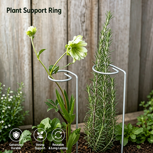 Galvanized <strong>Plant</strong> Support Ring Side Open <strong>for</strong> Potted Peony Hydrangea Rose Heavy Bloomer Garden Flower Hoop 1-5mm <strong>Wire</strong> 10-50cm 1+1 - Product Image 2