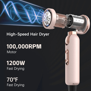 Mini Asciugacapelli Pieghevole ad Alta Velocità 100.000 RPM 1200W con Beccuccio Lisciante per Viaggi e Uso Domestico - Product Image 3