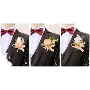 Corsage <span class=keywords><strong>de</strong></span> cérémonie <span class=keywords><strong>de</strong></span> <span class=keywords><strong>mariage</strong></span> <span class=keywords><strong>de</strong></span> style européen LQ <span class=keywords><strong>pour</strong></span> le marié, <span class=keywords><strong>la</strong></span> mariée, le témoin, le père et <span class=keywords><strong>la</strong></span> mère - Conception détachable, sans matériau - Product Image 5