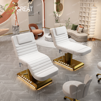Table de massage moderne à 4 moteurs électrique et levage à un bouton avec lumière LED réglable pour traitement médical et soins du visage, lit de beauté pour le visage