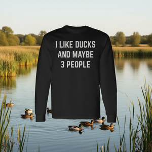 Maglietta promozionale a maniche lunghe con stampa “I Like Ducks And Maybe 3 People” - Product Image 3