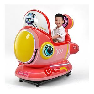Macchina da gioco a dondolo per bambini Crazy Plane, a gettoni, per giocatore singolo, in ABS e fibra di vetro, per supermercati - Product Image 4