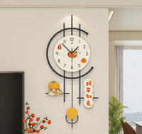 Horloge murale créative de style chinois, horloge murale numérique moderne avec pendule en forme de tigre, pour salon