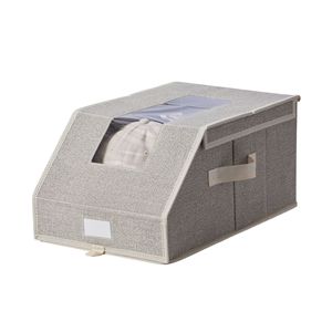Clothing Organizer Foldable <b>Hat</b> Storage <b>Box</b> With Lid Rectangle Shape For Wardrobe Bedroom Storage - Product Image 3