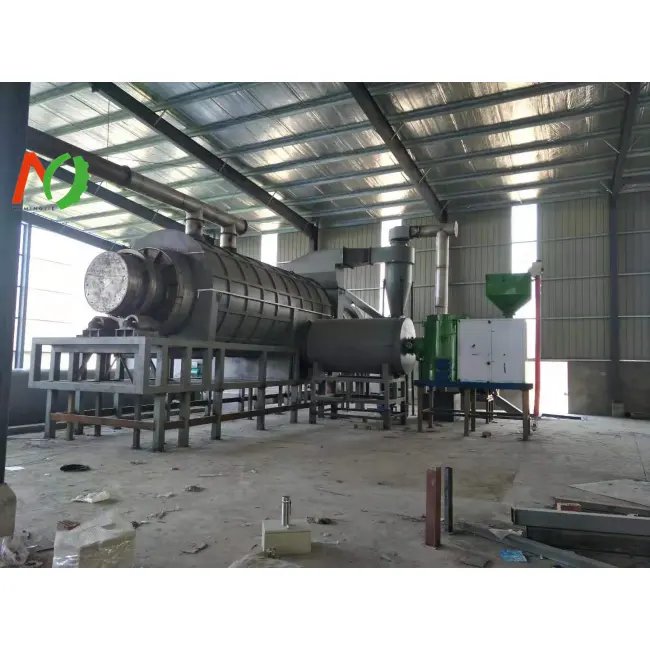 Hot Air Flow Continuous Rotary Biochar Pyrolysis Carbonization Stove Bio Carbon With Stainless Steel Furnace