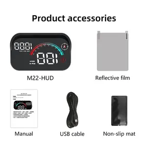 2023 mới nhất M22 xe thông minh phổ kính chắn gió đầu lên hiển thị GPS HUD Meter LED đa chức năng quá tốc độ báo động xe HUD