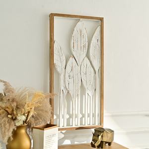 Decoración de Pared Rectangular Rústica de MDF con Diseño Floral, Ecológica, Hecha a Mano, Lavable, con Patrón Personalizado - Product Image 3