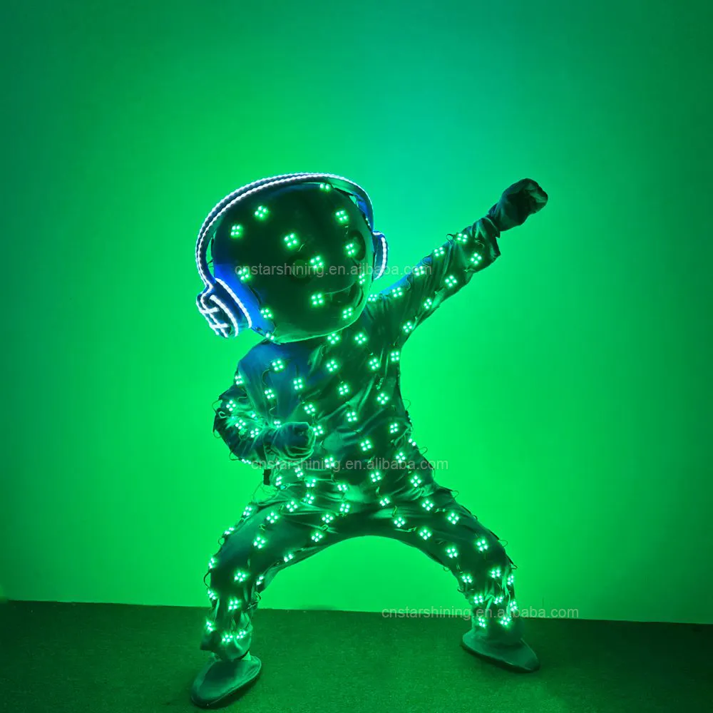 OEM 색상 변경 LED 로봇 의류 정장 인형 코스프레 의류 의상 LED 무대 쇼 댄스 드레스 나이트 클럽 바 파티