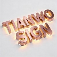 Enseigne électronique en acier inoxydable populaire avec logo 3D personnalisé en miroir, idéale pour les entreprises, les hôpitaux, les parcs, la publicité et la signalisation