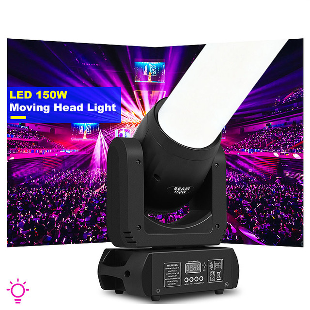 SHTX Most Popular Mini Beam 150W LED Moving Head Light for Disco DJ Party Stage Nightclub DMX Sound-Activated RGBW IP33 18 Prism