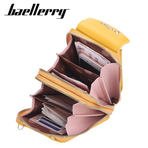 กระเป๋าใส่โทรศัพท์สำหรับผู้หญิง Baellerry ทรงสี่เหลี่ยมแนวตั้ง ซิปปิด หน้าจอสัมผัสได้ สะพายข้าง สีเหลือง - Product Image 2