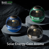 Diffuseur de voiture solaire en plastique solide anti-odeur, style moderne, purificateur d'air portable, parfum, éliminateur d'odeurs, pièce de monnaie dorée