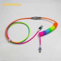 Accesorios para Teclado de Juego Personalizado ZF con Cable USB Tipo C Enrollado de 1 m, Teclado Mecánico y Cable Enrollado Aviator