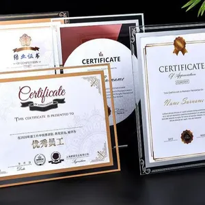 Cadre de certificat d'honneur A4 Cadre de certificat d'attribution Cadre suspendu mur cristal verre table A5 Lettre d'autorisation Photo <span class=keywords><strong>Fr</strong></span> - Product Image 3