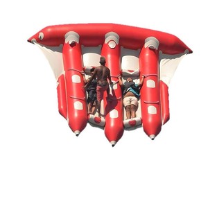 Bote Inflable de PVC <span class=keywords><strong>con</strong></span> Forma de Banana y <span class=keywords><strong>Tres</strong></span> Filas de Peces Voladores, Capacidad para 5 Personas, Juguete Acuático para Actividades de Natación - Product Image 1