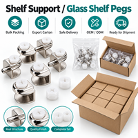 Support de tablette en verre pour vitrine, en acier inoxydable, à enfoncer, avec patin antidérapant, quincaillerie de meuble pour rangement
