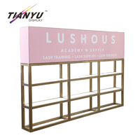 Présentoirs cosmétiques portables en aluminium rose personnalisés pour expositions, vitrine de maquillage, étagères de vente au détail, comptoir de salon professionnel