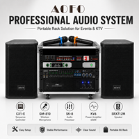 AOFO Profesyonel PA Ses Sistemi Komple 8U Rack Kablosuz Mikrofon 600W Güç Amplifikatörü Hoparlör Seti KTV Konferanslar İçin