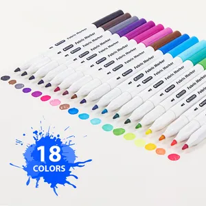 GXIN P-A03201 Customized Fabric Marker Assorted 18 Colors Fabric Marker Pen Resist Fading And Water Permanent Fabric Marker