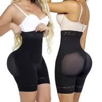 Panty short korset pengencang tubuh tanpa kancing depan, kompresi tinggi, penambah pinggul dan bokong, untuk wanita.
