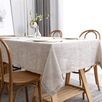 Nappe en lin naturel Texture slubby nappe rectangulaire douce résistante aux rides pour cuisine salle à manger buffet de table