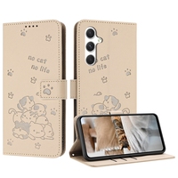 Étui portefeuille en cuir motif chat adorable pour Samsung Galaxy S26 Plus S25 Ultra Edge FE A27 A37 A57 A07 A06 A16 A26 A26 A36 A56 Housse à rabat