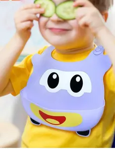 Diseño personalizado niños comedor silicona bebé babero Bpa libre impermeable bebé babero