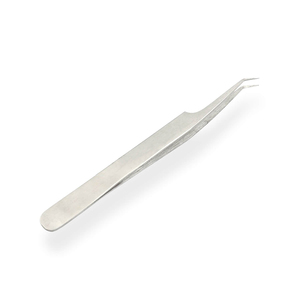Pinzas para Pestañas de 10 mm de Longitud con Punta Dentada Duradera de Marca Privada con Logotipo Personalizado para Remover Extensiones de Pestañas de Acero Inoxidable - Product Image 5