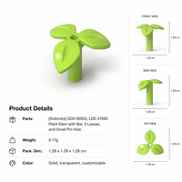 Gobricks Briques en vrac en gros 37695 Tige de plante avec barre, 3 feuilles et petit trou de fixation GDS-90503 Pièces de blocs Tige de plante