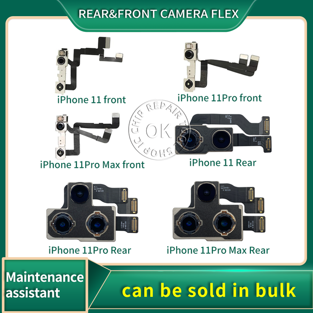 ORIGINAL rear&front camera flex for iPhone 11 11Pro 11Promax Front Facing Camera Back Rear Camera Cam Module Replacement Part