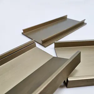 6063 6061 Mill Finished Customized Aluminum Profile With Any Size Anodized Golden Cutting Aluminum Profiles