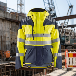 Veste de sécurité haute visibilité personnalisée, classe 3 ANSI, imperméable, avec construction hautement réfléchissante, vêtements de travail avec capuche - Product Image 4