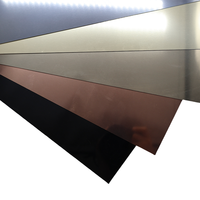Plaque en aluminium anodisé finition miroir 5 couleurs (Argent, Champagne, Gris, Bronze, Noir) pour revêtement mural intérieur d'ascenseur AA15