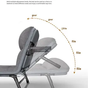 Lit moderne en métal pour l'extérieur, pliable, pour le camping, le bureau, la sieste, en coton épais, pour la plage, l'hôpital, l'école, le balcon, la cour - Product Image 2