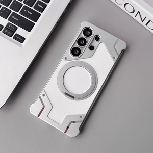 เคสแม่เหล็กแผงด้านหลังซิลิโคนแฟชั่น, สำหรับซัมซุง S26 S23 S25 S24พิเศษพร้อมขาตั้งอลูมิเนียมอัลลอยด์ไร้กรอบฝาครอบกันกระแทก - Product Image 6