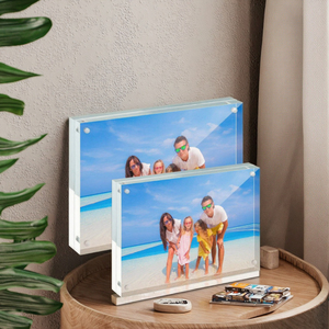 Đứng miễn phí hai mặt không KHUNG 10 + 10mm Acrylic hiển thị hình ảnh rõ ràng khung ảnh từ máy tính để bàn 8x10 4x6 Logo - Product Image 1