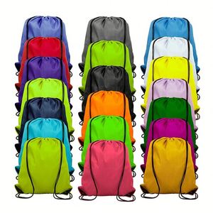 Promotional Custom Logo Printing Colorful Sport Gym Travel Draw String Backpack Drawstring Cinch Bags